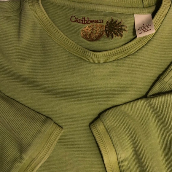 Caribbean Tropical Lime Pullover Short Sleeve Shirt - Picture 10 of 10